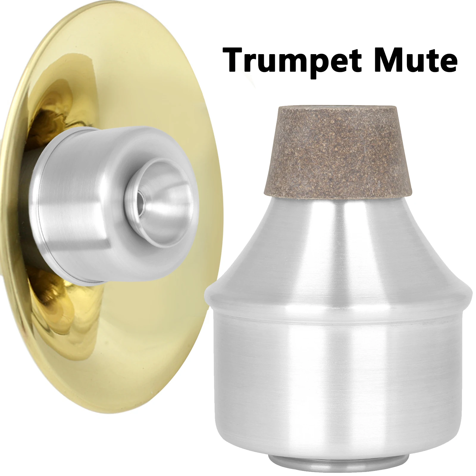 البوق كتم سبائك الألومنيوم البوق مستقيم كتم ممارسة البوق كتم جزء الزاوية الموسيقية النحاس أداة الملحقات