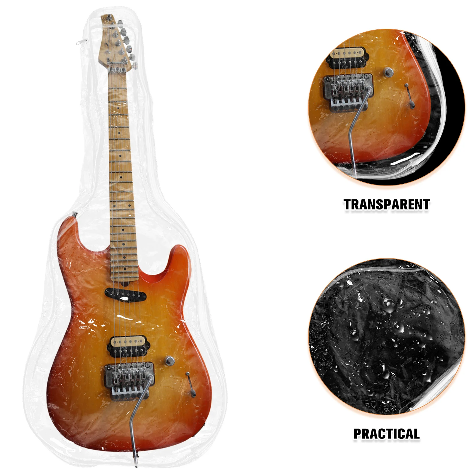 Transparent Electric Guitar Cover PVC Dust Protector Waterproof Durable Protective Cover for Electric Guitar Accessories
