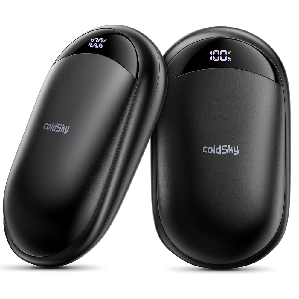coldSky 2-in-1 Hand Warmers Rechargeable 2 Pack Magnetic Electric Hand Warmer with Digital Display, Portable Pocket Hand Warmer