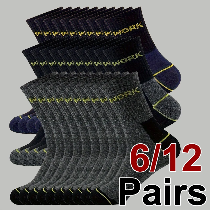 6/12 Paar Business-Socken für Herren, geruchsabweisend, schweißabsorbierend, bequem, atmungsaktiv, für alle Jahreszeiten, Sport- und Freizeitsocken