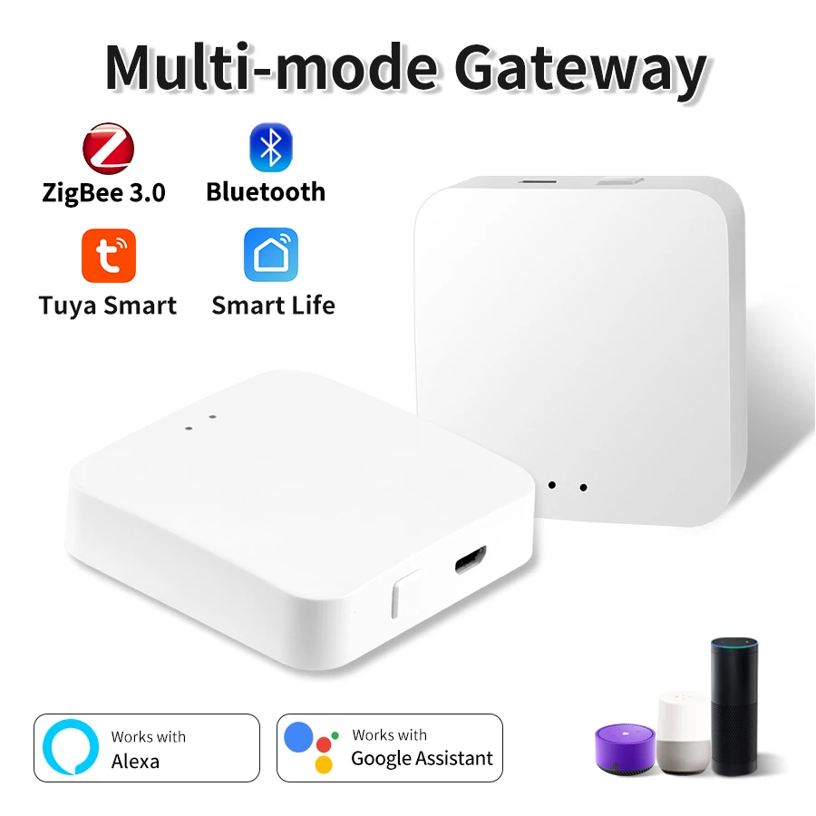Tuya Multi-mode Gateway Supports ZigBee 3.0 WiFi Bluetooth Hub Bridge Smart Life App Remote Control Alexa Google Assistant