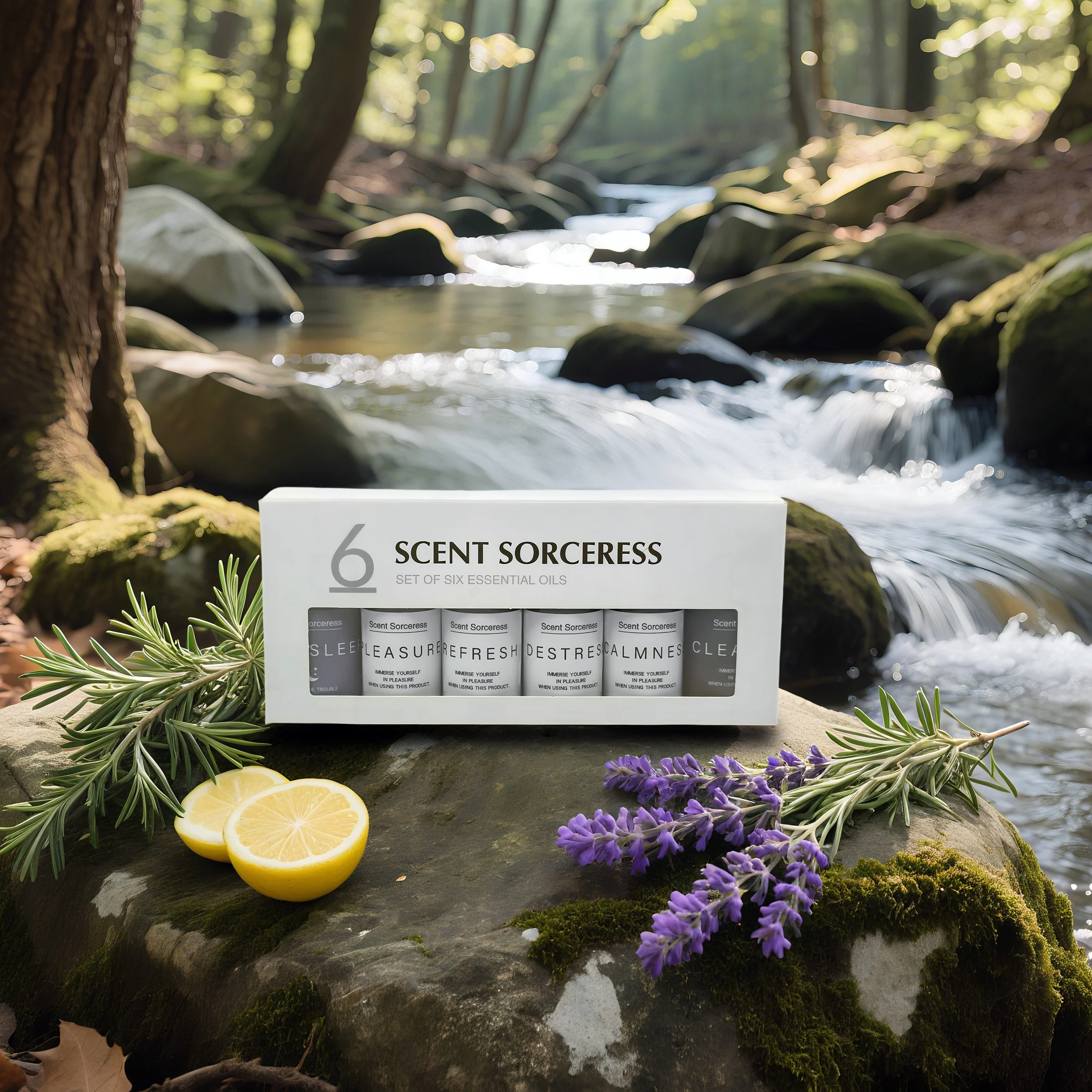 Modern Home 6 stks/set 10 ml Pure Schone Lucht Kalmte Refresh Ontstress Diepe Slaap Plezier Aromatherapie Diffuser Essentiële Olie Set