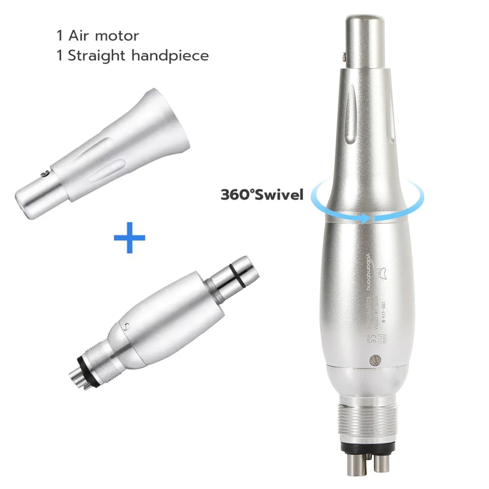 Dental 4:1 Hygiene Prophy Handpiece Straight Cone Air Motor 4Hole 360° Swivel