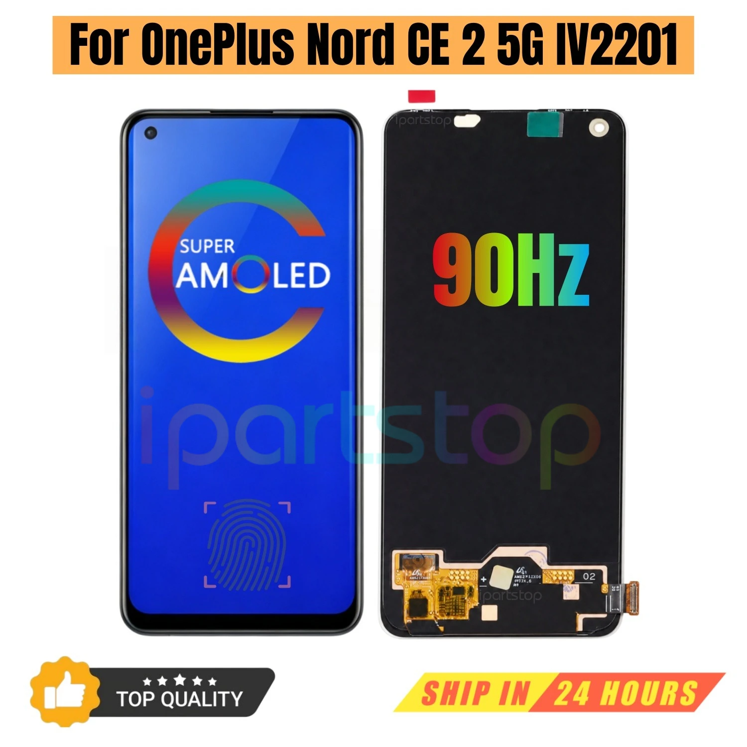 iparts-replacement-new-display-for-oneplus-nord-ce-2-5g-iv2201-90hz-amoled-touch-screen-digitizer-with-frame-assembly-oem