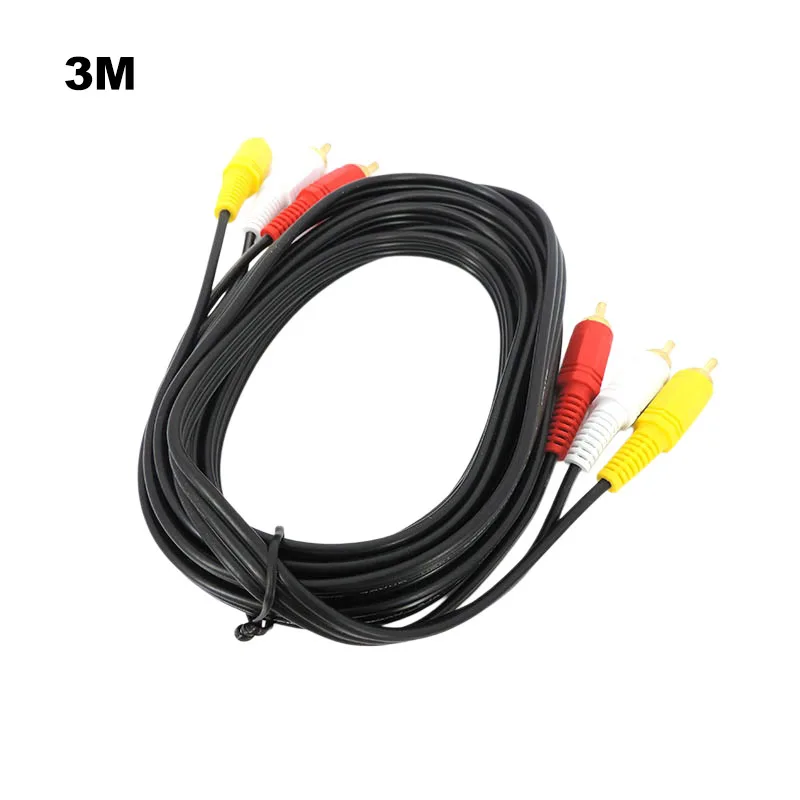 1.5/3/5m 3 RCA to 3RCA Male to Male 4N OFC Audio Video AV Cable RCA Audio Cable for Home DVD TV Amplifier CD Soundbox RCA Wire