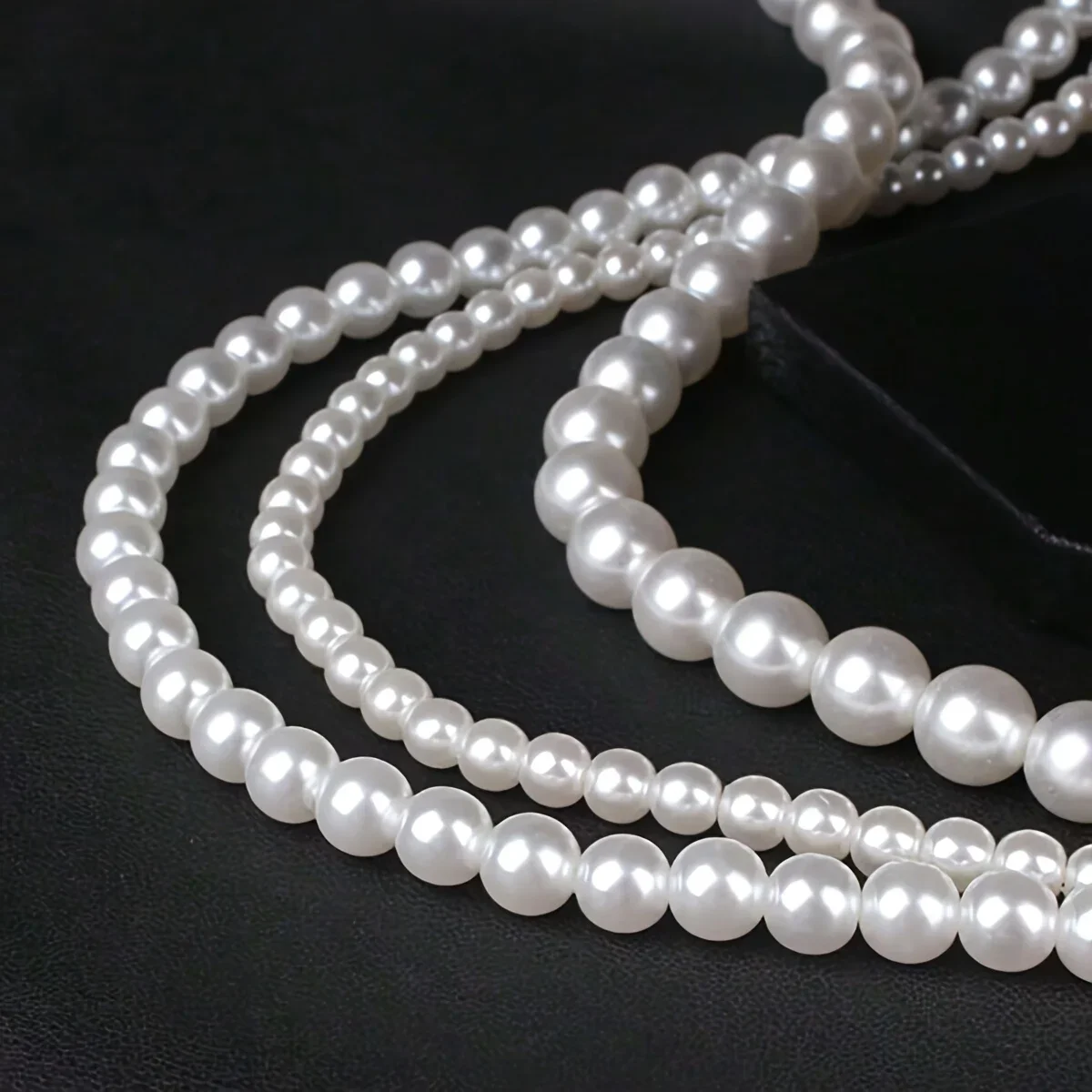 800pcs White Mixed Acrylic Pearl Polished Loose Beads Set Elegant for DIY Jewelry Decors Handmade Craft Jewelry Making Supplies