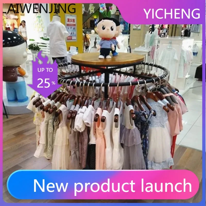 

LYY Clothing Store Island Display Rack Detachable Round Rotating Display Stand