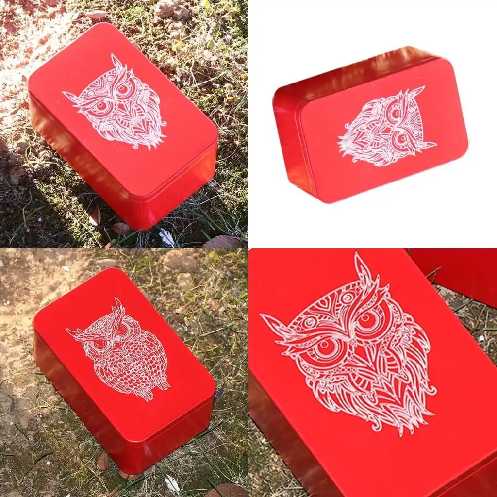 

Y1UC Rectangle Metal Cards Box Playings Tarots Container Jewelry Storage Case Packing Game Empty Card Storage Box