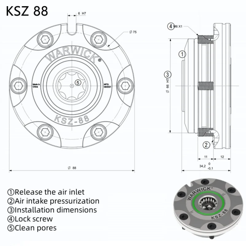 Zero Point Pallet System KSZ88 Individual Modules Automated Workholding Pneumatic High Quality for CNC Center Light Duty Cutting
