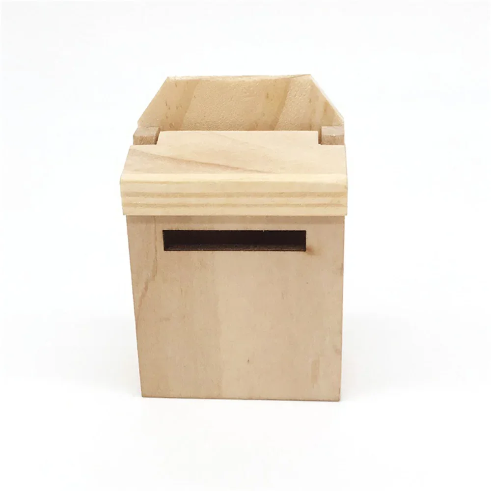 1/12 인형 집 미니어처 나무 빈티지 사서함 미니 우체국 상자 모델 장난감 인형 집 액세서리 장식 ob11 bjd