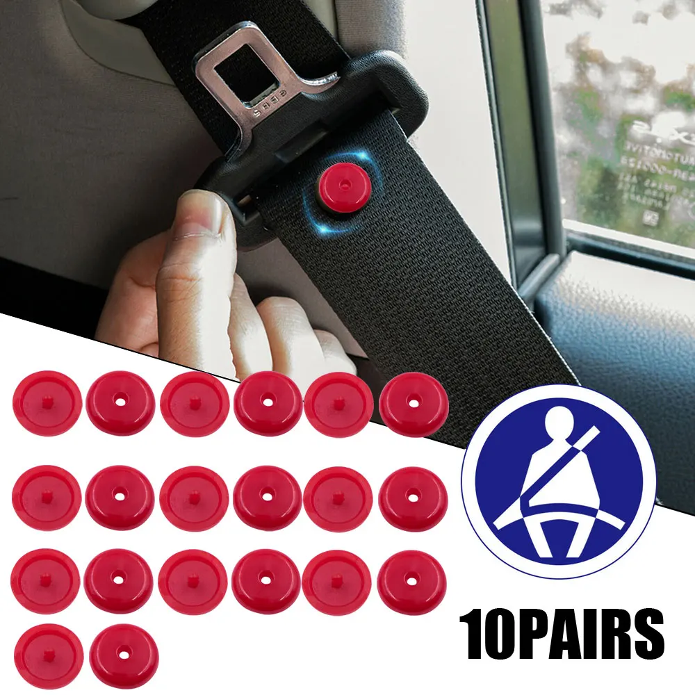 10 pçs universal assento de carro cinto botão de limite de segurança fivelas retentor preto peças do carro fixador acessórios automóveis gadget