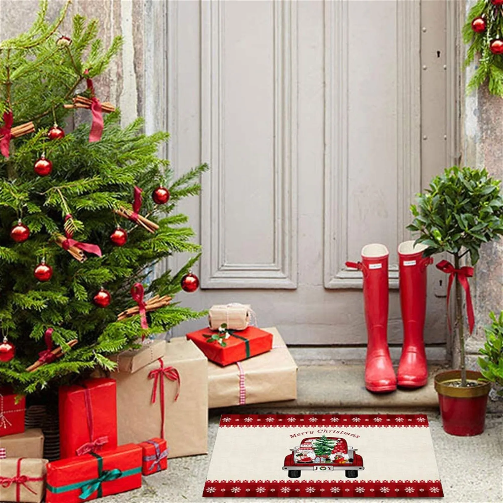 Weihnachten Haustür Teppich Indoor Outdoor Matte Festival Dekoration Weihnachten Thema Party Atmosphäre Dekoration Lieferungen