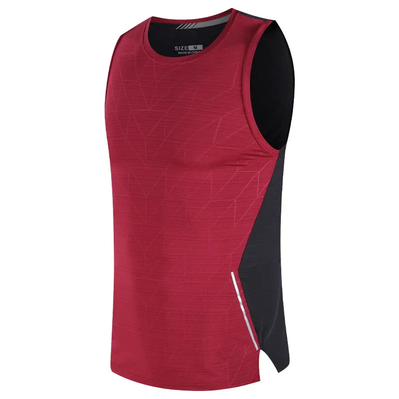 Jogging Man Fitness Vest Patchwork Fashion Track Field Singlet Breathable Quick Drying Sleeveless Casual Running Jogging Tank