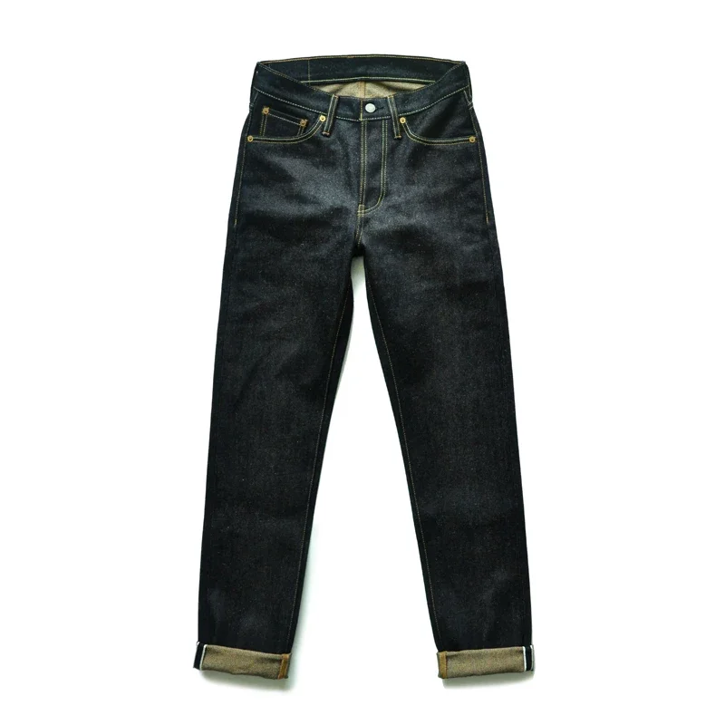 Saaucezhan-pantalones vaqueros EX315XX-L3 para hombre, de algodón y lino, Color Selvedge, sanforizado, botón de ajuste cónico, 16,5 Oz