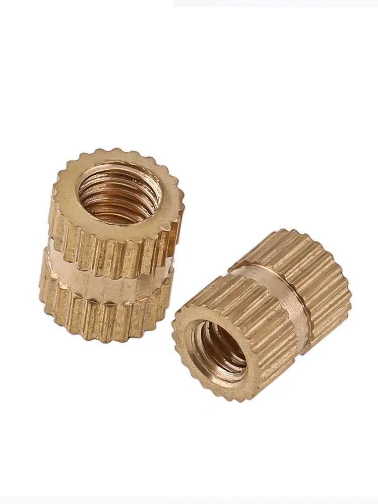 5-50Pcs M4 M5 M6 M8 Messing Koper Knurl Draad Moer Koper Insert Dubbele Pass Koper Moer Moer embedded Fastener