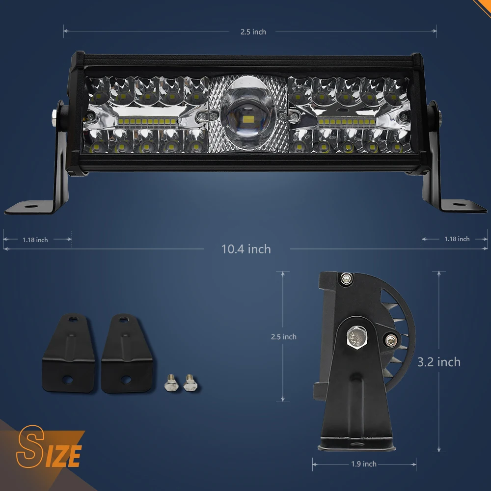 Auto punktowe reflektory LED robocza listwa oświetleniowa biały żółty błysk 120w dla Off Road 12V 24V ATV SUV reflektor atv