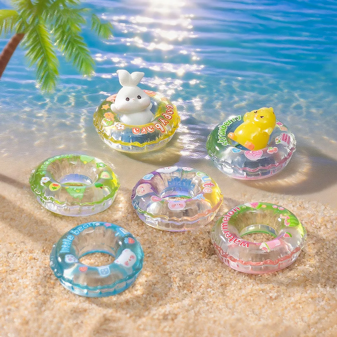 

5 шт., креативное светящееся кольцо для плавания, декоративные аксессуары из смолы, ювелирные изделия ручной работы, подвески, украшения для кукольного домика, ландшафтный дизайн