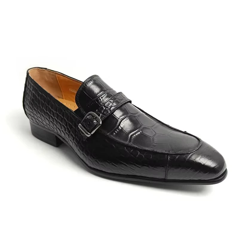 Mocassini da uomo di stampa di scarpe in vera pelle di lusso fatti a mano di alta qualità Business formale ufficio scarpe Casual Zapatos De Hombre