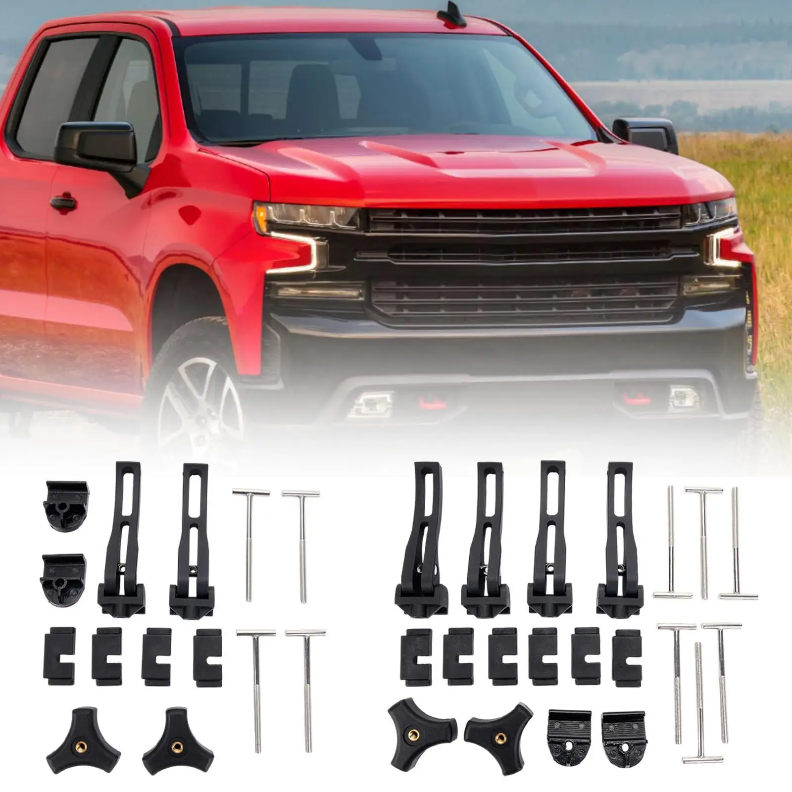 

Комплект крепежей для крышки кузова пикапа: прочный металлический монтажный набор из АБС-пластика для надежного крепления складной крышки кузова пикапа