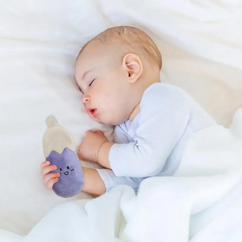 Zabawka do spania dla niemowląt, zabawka przeciw zniecierczeniu, gryzak, lalka w kształcie owocu, poduszka z paskiem do łóżeczka, na baby shower, do codziennego użytku, do pokoju dziecięcego, domu, podróży.