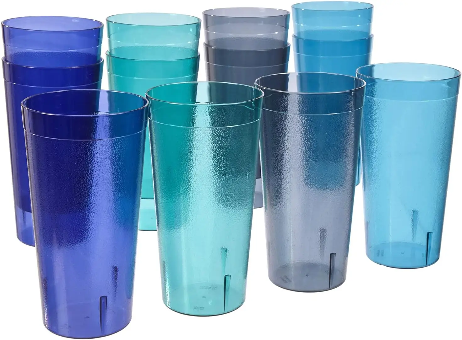 

Reusable Plastic Tumblers Set of 12, 32oz BPA-Free Stackable Dishwasher Safe for Indoor Outdoor Use