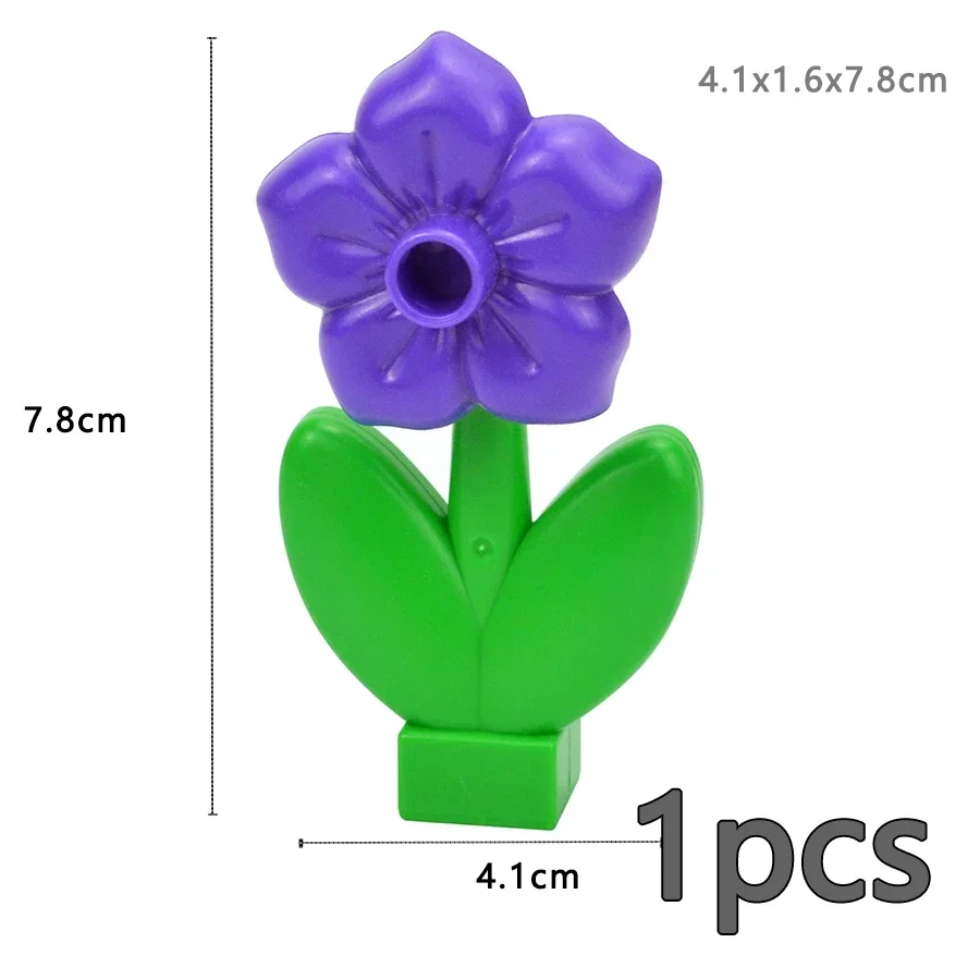 Duploes Big Size Building Block Plant Fruit Accessorie Flower Grass Tree Stump Adornment Farm Large Plates Brick Duploes Toy