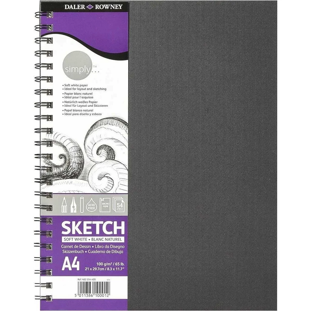 Sketchbook A4 Spiral Simply 100g Daler Rowney