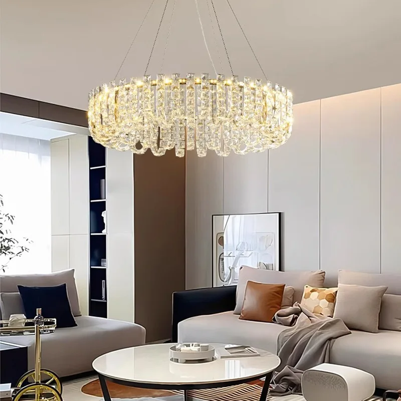 

Light luxury living room, Nordic crystal dining room chandelier, modern, simple and high-end chandelier