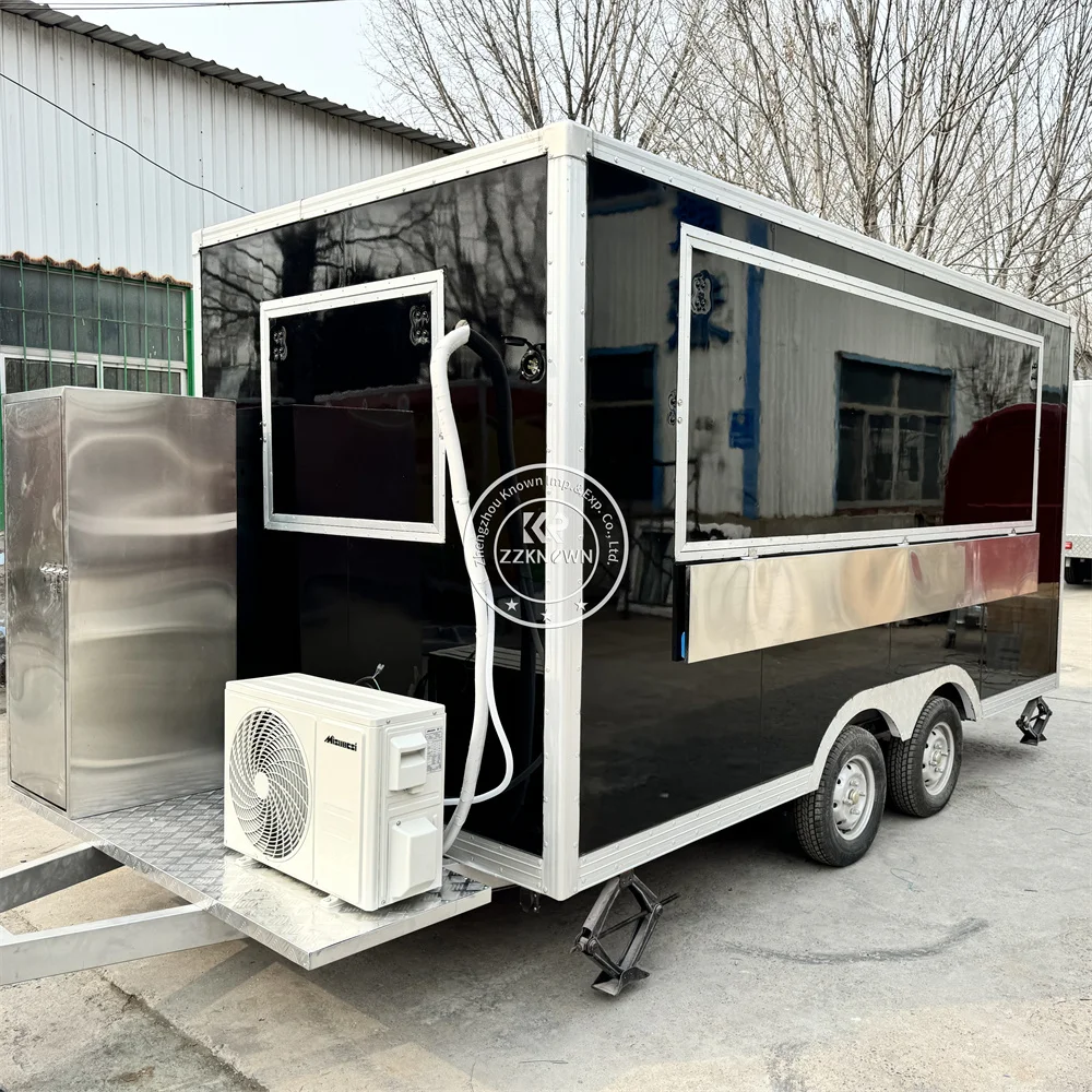 Commercial Coffee Ice Cream Fast Food Kiosk Mobile Food Cart Concession Trailer Burger Bubble Tea Food Truck For Sale view 2