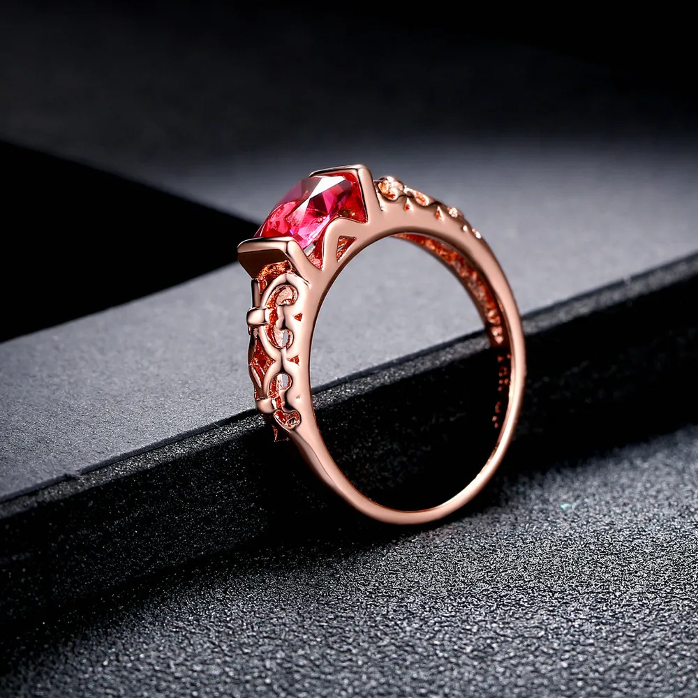 Simple Lady Style Rose Gold Color Fashion Ring Austrian Crystals Full Sizes Top Quality ZYR367 ZYR368 ZYR369