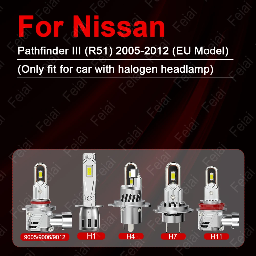 LED Headlights Bulb For Nissan Pathfinder R51 Accessories Headlight LED Car Headlamp 2005 2006 2007 2008 2009 2010 2011 2012