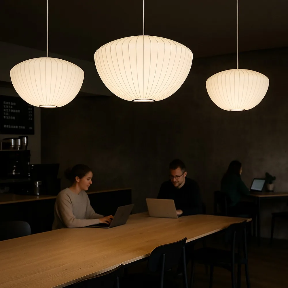 

JOYINLED Japanese Style Silk Pendant Light 40CM Wabi Sabi E27 Ceiling Pendant Lamp Home Decor LED Chandelier Indoor Lighting