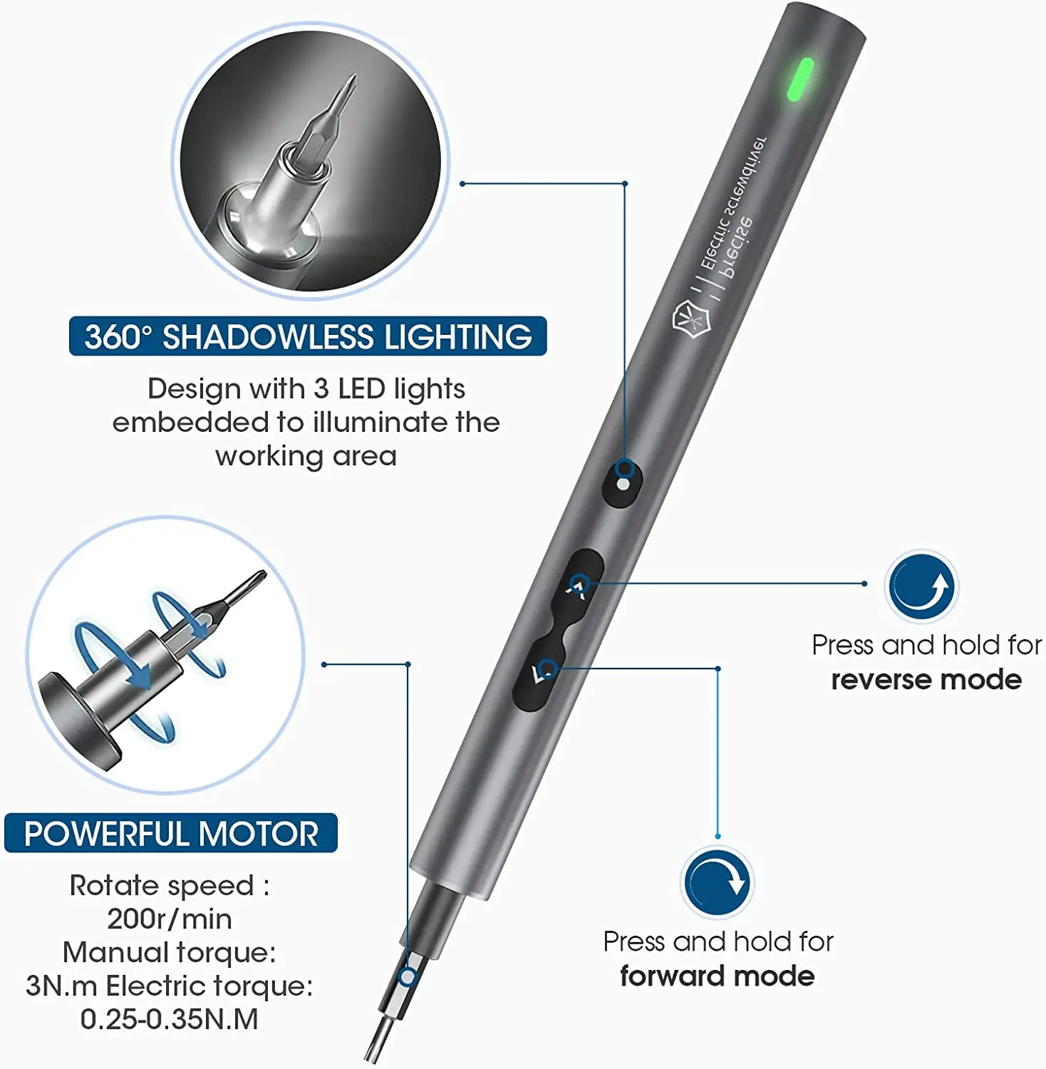 Mini Electric Screwdriver, 12/50/62/120 in 1 Rechargeable Cordless Precision Power Screwdriver Set, LED Lights, Magnetic Mat