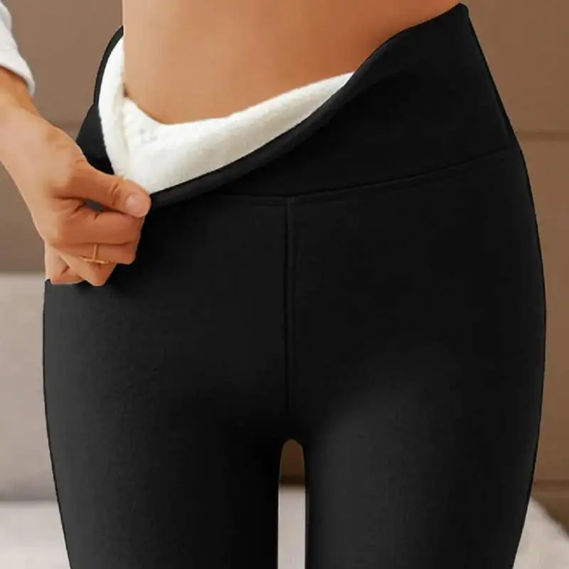 Leggings térmicas para mulheres, tempo frio, calças de cintura alta, controle de barriga, ioga, ginásio, exercício, casa, corrida, treino