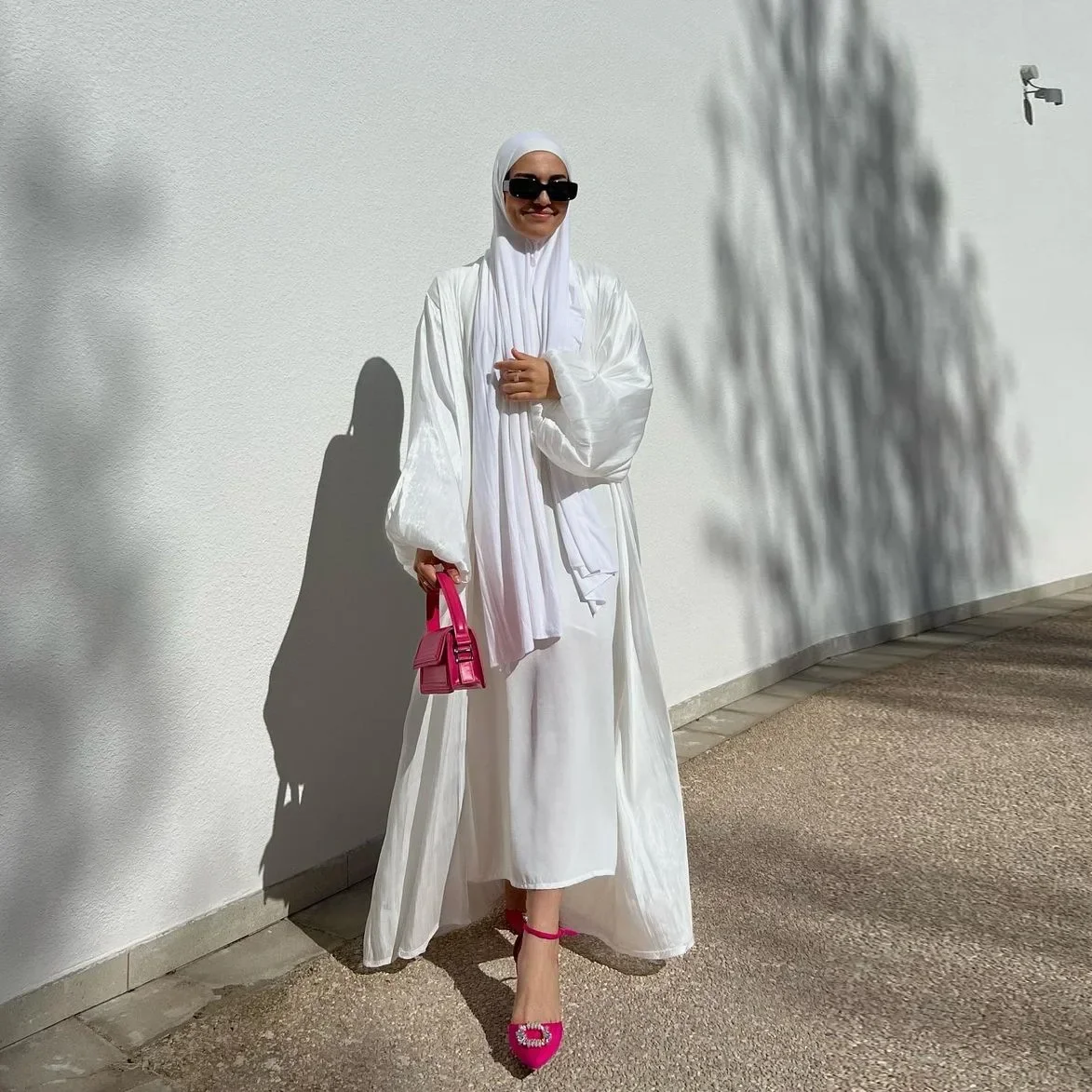 Sólido aberto abaya elegante brilhante cetim cardigan robe abaya para mulheres kaftan islam cardigan dubai roupas árabes para mulheres muçulmanas