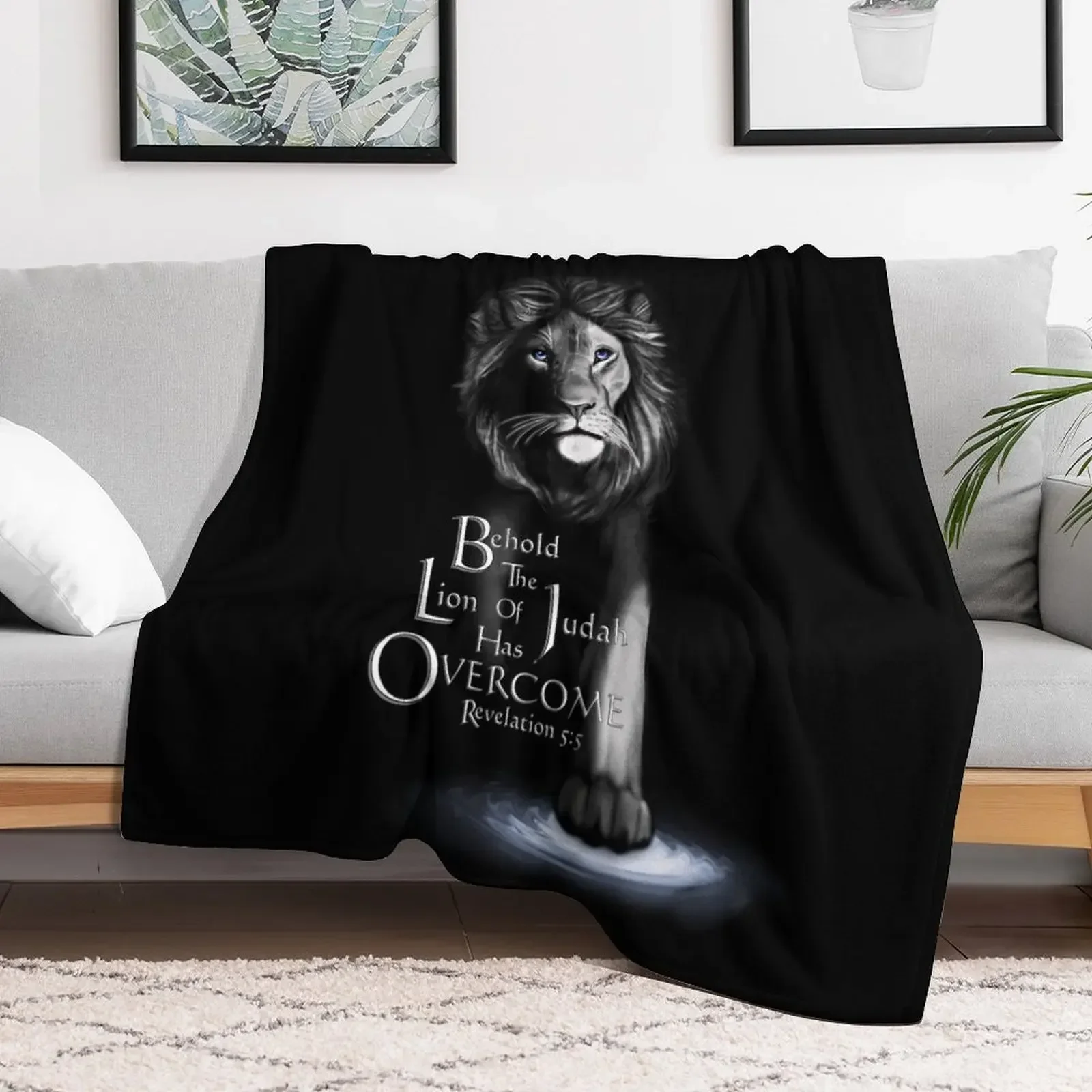 

Lion of Judah With Scripture (Greyscale) Throw Blanket Bed linens For Baby Vintage Blankets