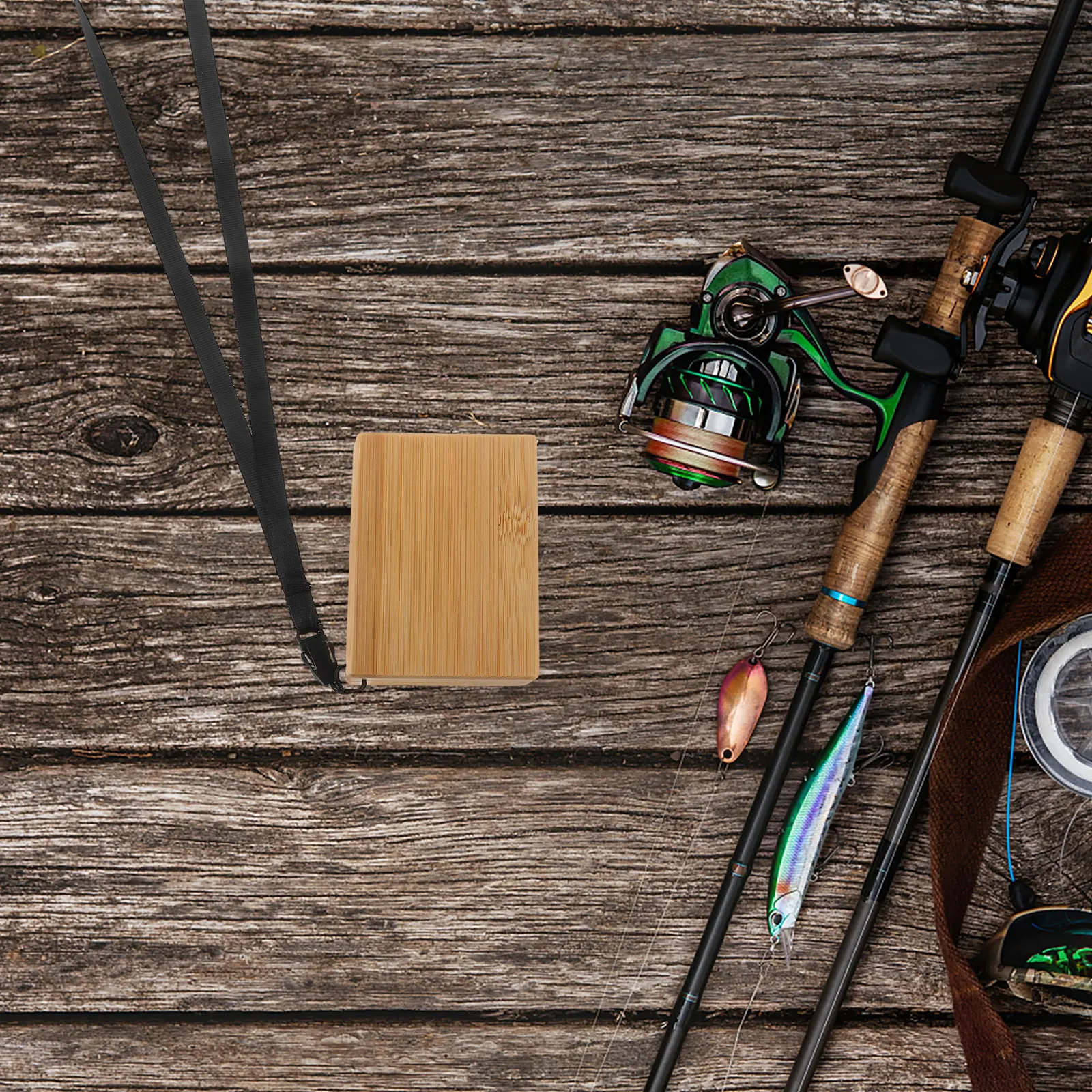 

Bamboo Fishing Bait Box Hook Case Holder Lure Storage Containers Organizer Boxes Tackle
