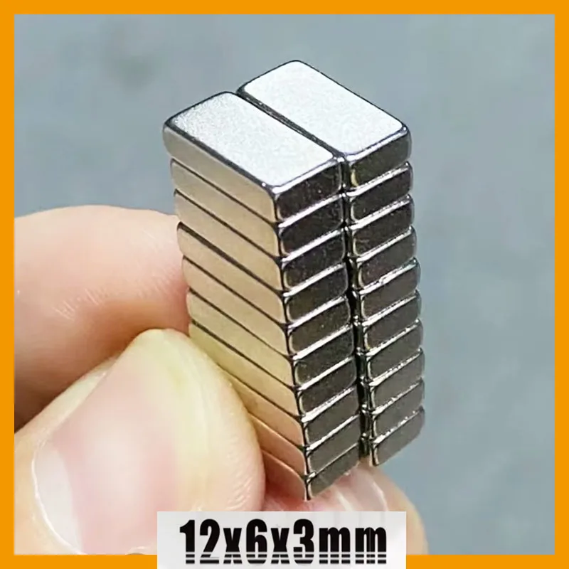 12x6x3mm 10/20/50/100/200/500pcs Block Super Powerful Strong Neodymium Square Magnet 12*6*3 N35 NdFeB Permanent Magnetic Imanes