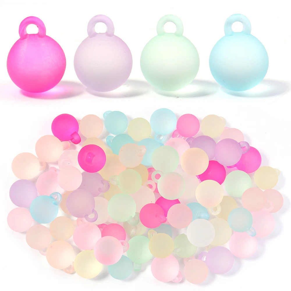 20 teile/los Bunte Matte Acryl Beads14/16mm Runde Charms Anhänger Lose Spacer Perlen Für DIY Schmuck Machen Armband halskette