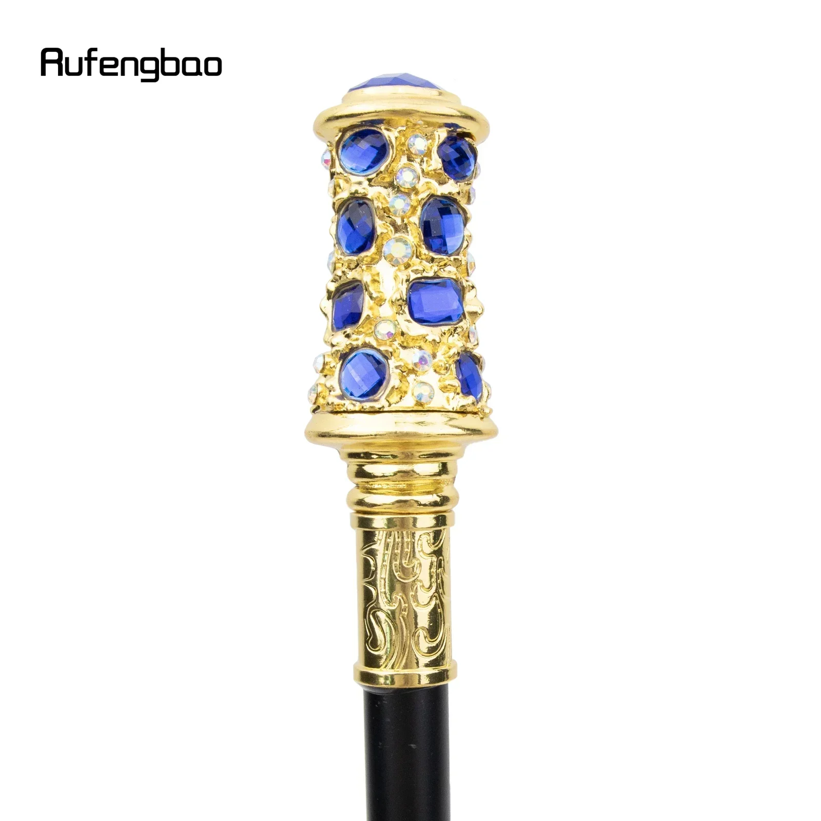 الأزرق الاصطناعي الماس الذهبي عصا للمشي موضة ديكور عصا للمشي شهم أنيقة تأثيري قصب مقبض Crosier 93 سنتيمتر