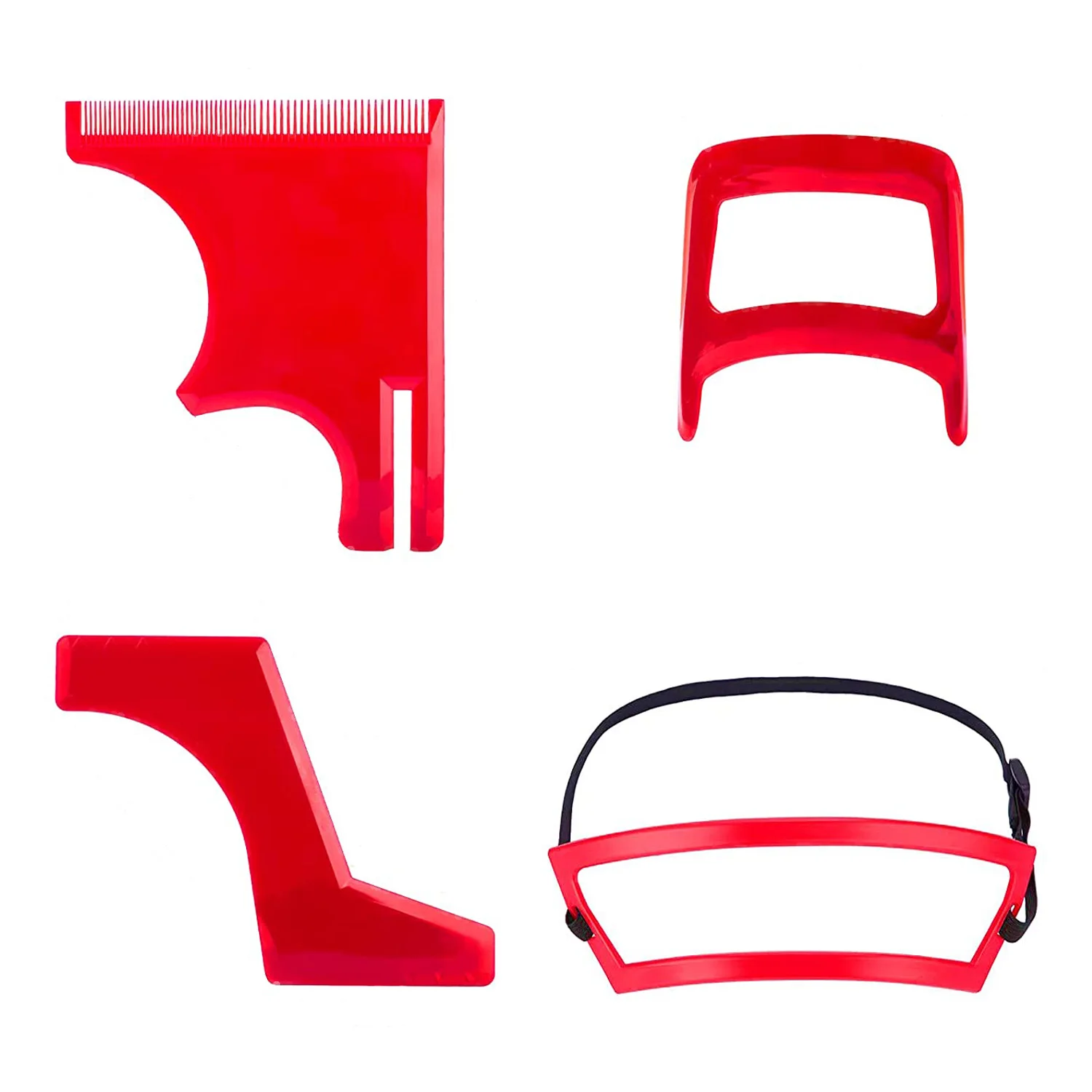 4 Stks/set Baard Scheersjabloon Kammen Haartrimmers Plastic Mannen Baard Gids Vormgeven Styling Tool Haarlijn Sjablonen Liniaal Kit