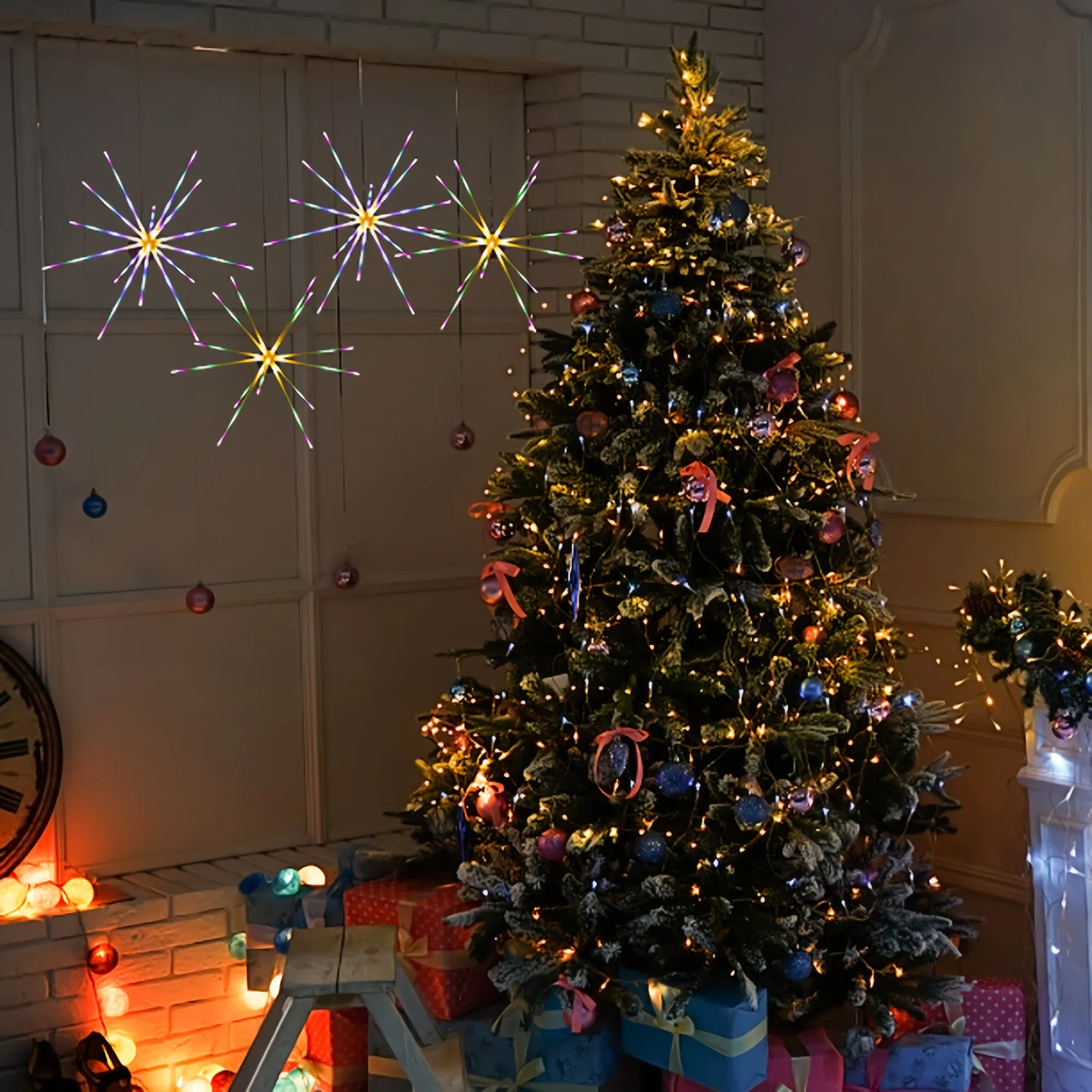 

Hangging Firework Lights Battery Operated Meteor Showers Light 8 Modes Timer for Home Holiday Party Christmas Wedding Decor Lamp