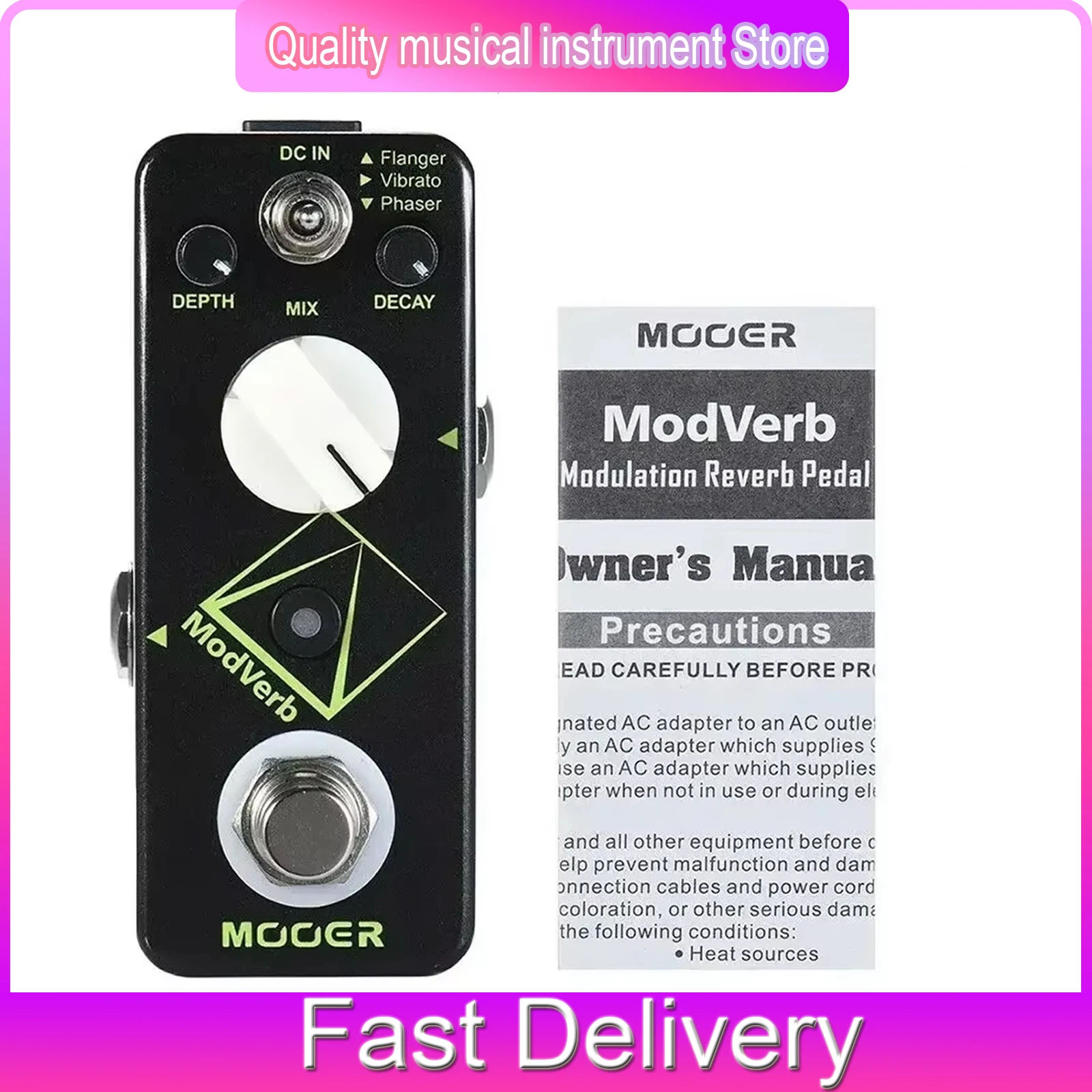 

MOOER Modverb Guitar Effects Pedal Reverb Modulation Effect Modverb MRV4 Flanger Vibrato Phaser Pedal Guitar Accessories