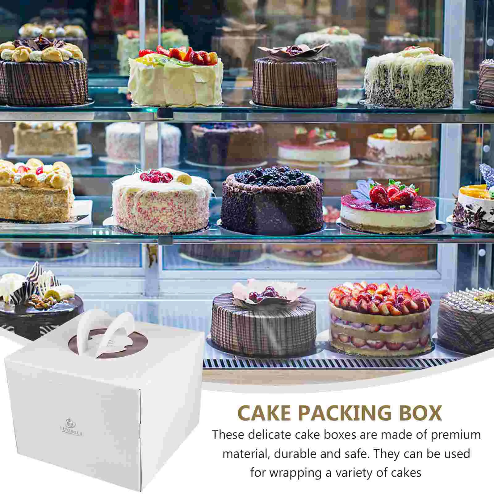 4 Pcs Cake Box Small White Card 700g Packaging Portable Case Carrier Pastry Cupcake Birthday Wedding Baby Shower Safe