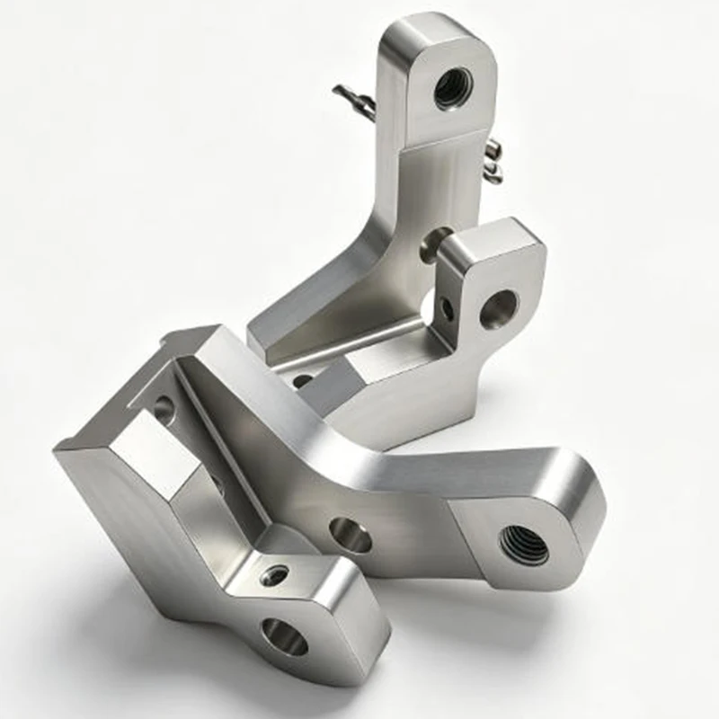 5-Axis CNC Milled 6061 Aluminum Special-Shaped Bracket, Brushed Polished Equipment Mounting Angle Support