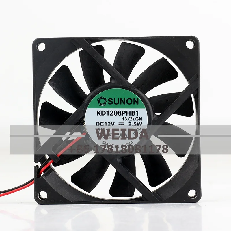 Original SUNON KD1208PHB1 DC12V 2.5W 8CM 8015 2-wire cooling fan 80*80*15MM