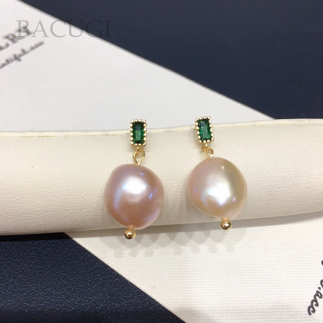 

925 Sliver Nature Freshwater Baroque Pearl Drop Earring