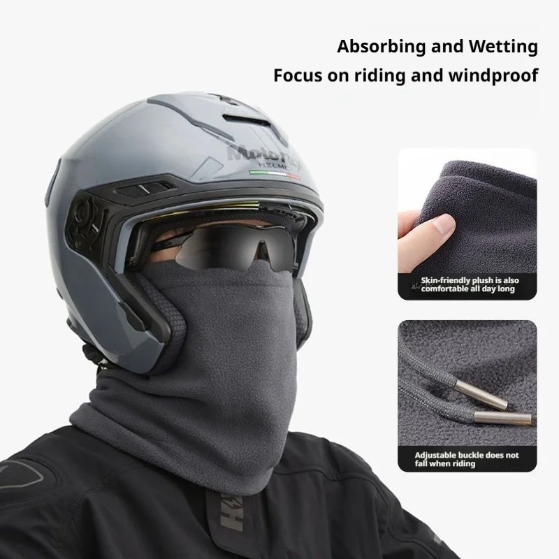 AliExpress Winter Head Cover Windproof Hat Outdoor Cycling Mask Neck Warmer Cold-resistant Thermal Fleece-lined Face Cover