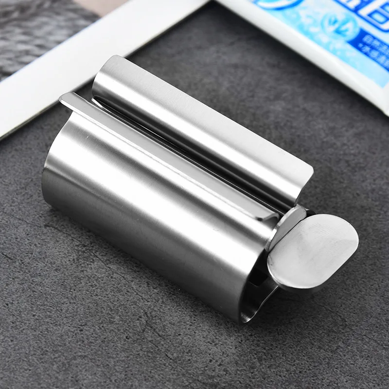 Small Stainless Steel Clip-on Facial Cleanser Squeezer Toothpaste Squeezer Press Manual Dispenser Toothpaste Bathroom Accessory