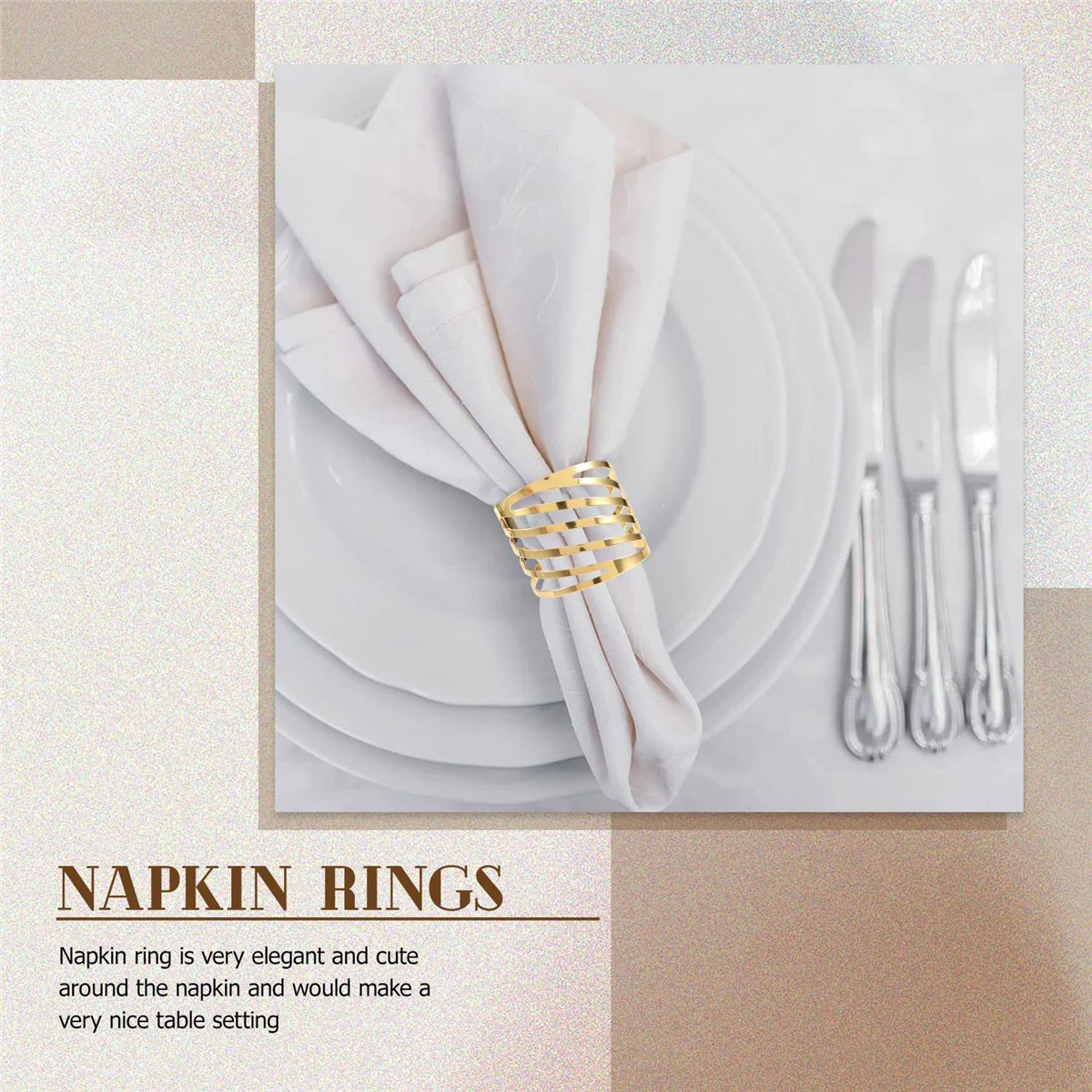 

10Pcs Hotel Napkin Ring Napkin Holder Metal Napkin Buckle Christmas Wedding Gold Napkin Circle Banquet Dinner Table Decoration